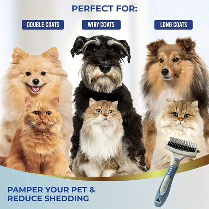 Planet Pet Pet Grooming Brush- Double-Sided, Extra-Wide, Suitable For Cats And Dogs- Removes Undercoat Hair, Reducing Shedding By 95%- Undercoat Grooming Tool For Dogs| Hair Removal And Hair Rem