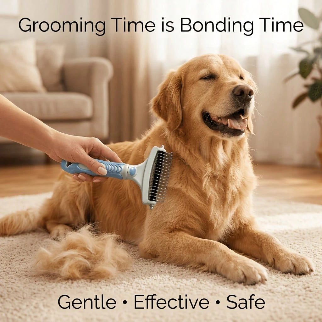 Planet Pet Pet Grooming Brush- Double-Sided, Extra-Wide, Suitable For Cats And Dogs- Removes Undercoat Hair, Reducing Shedding By 95%- Undercoat Grooming Tool For Dogs| Hair Removal And Hair Rem