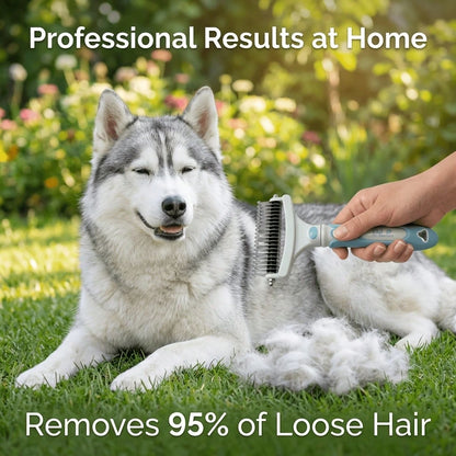 Planet Pet Pet Grooming Brush- Double-Sided, Extra-Wide, Suitable For Cats And Dogs- Removes Undercoat Hair, Reducing Shedding By 95%- Undercoat Grooming Tool For Dogs| Hair Removal And Hair Rem