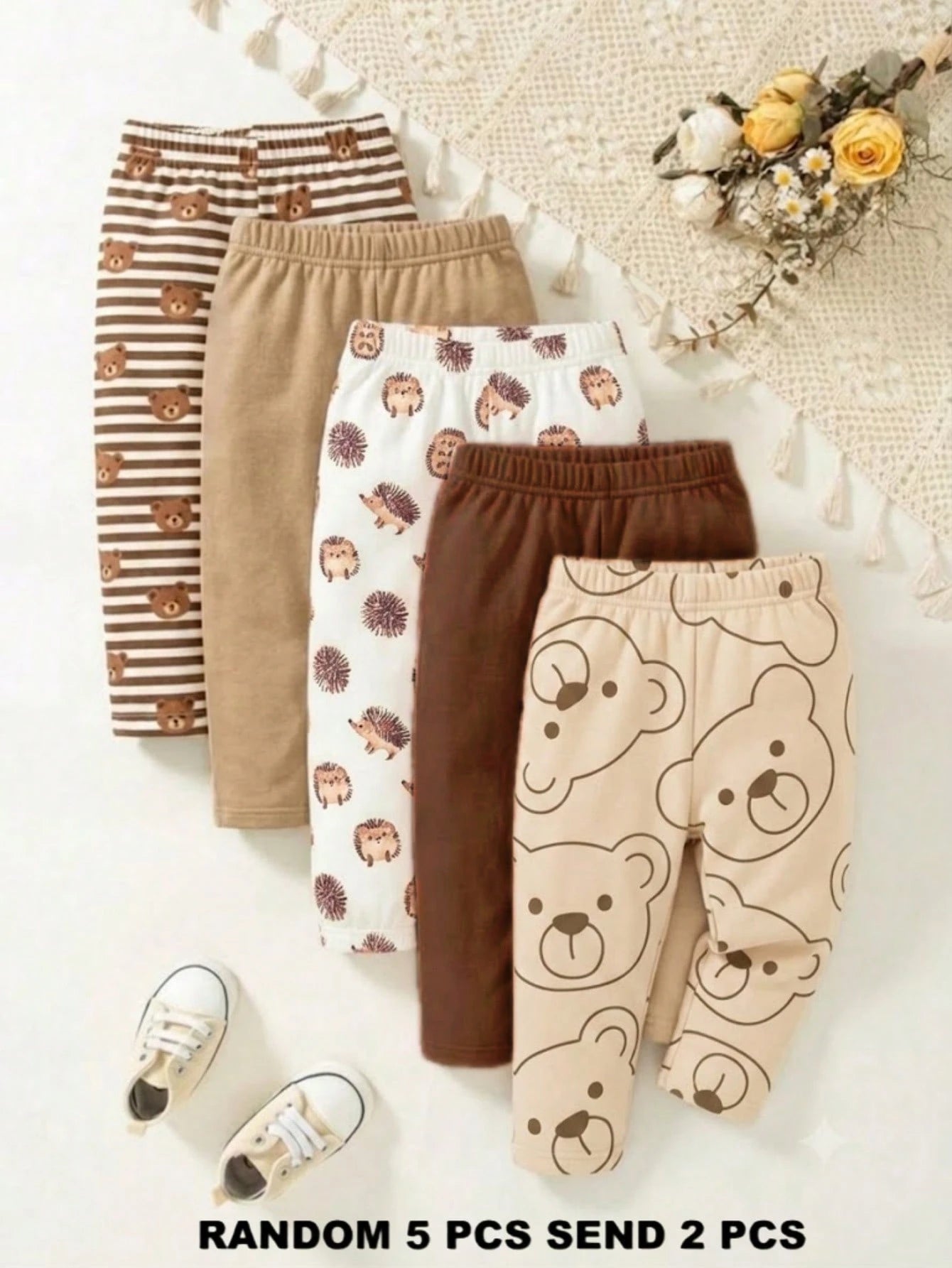 Playful Pals 2 Random Sets From 5 Designs,Baby Boys New Fashion Comfortable Simple Soft Casual Long Pants, Baby Boy Pants Set