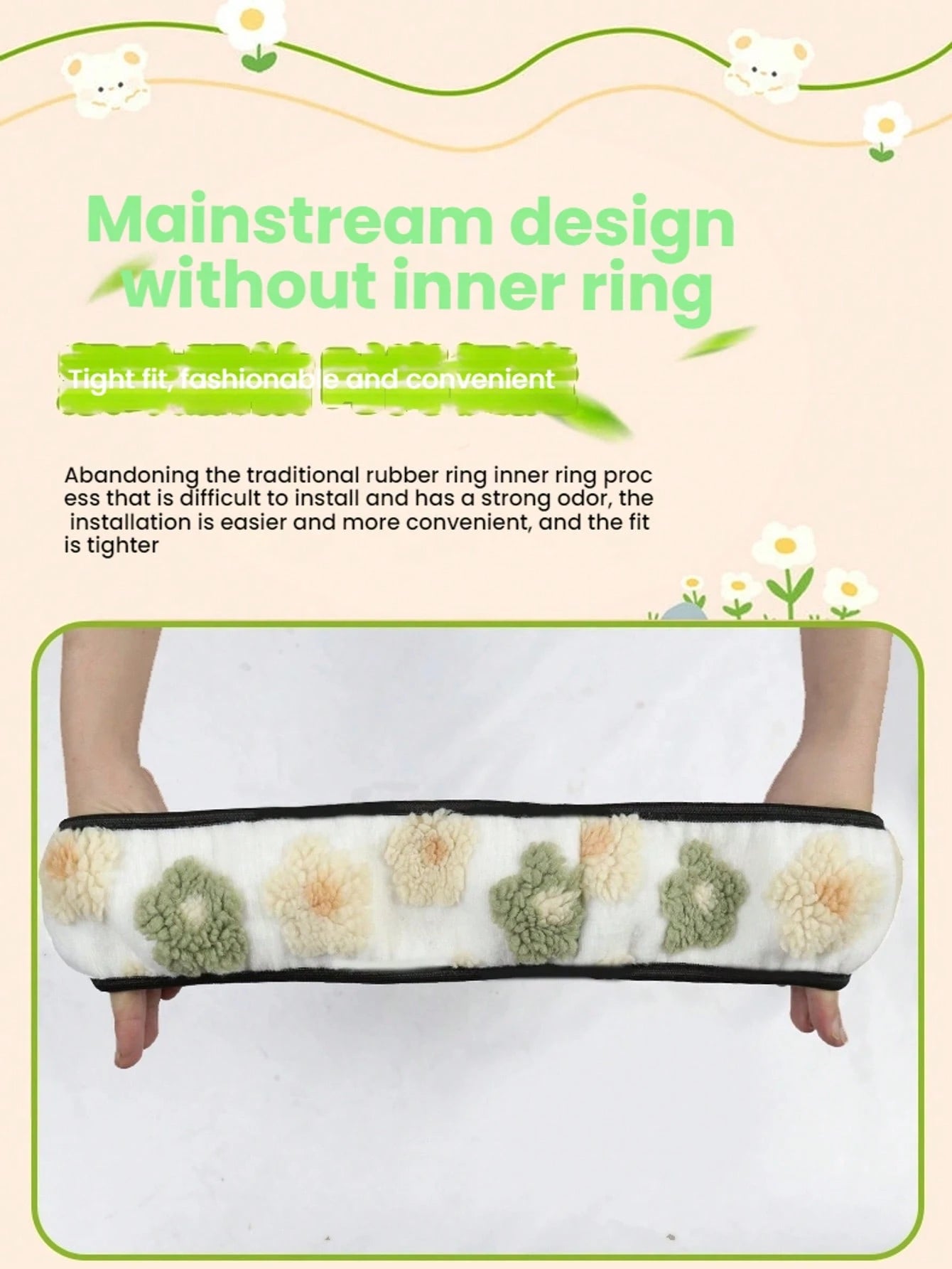 Plush Steering Wheel Cover, Fits 14.5 Inch-15 Inch Steering Wheel, Elastic Design For Easy Carrying And Washable, 6 Elegant Floral Patterns For Autumn/Winter, Suitable As Birthday Gift And Car Interio