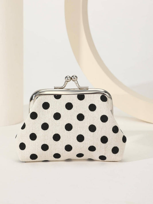 Polka Dot Pattern Women's Fashion Versatile Lightweight Wallet, Suitable For Anniversary, Birthday And Other Occasions, Also Suitable As A Gift For White-Collar Workers, Unisex, Mini Wallet, Coin Purs