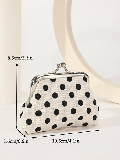 Polka Dot Pattern Women's Fashion Versatile Lightweight Wallet, Suitable For Anniversary, Birthday And Other Occasions, Also Suitable As A Gift For White-Collar Workers, Unisex, Mini Wallet, Coin Purs
