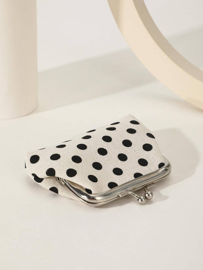 Polka Dot Pattern Women's Fashion Versatile Lightweight Wallet, Suitable For Anniversary, Birthday And Other Occasions, Also Suitable As A Gift For White-Collar Workers, Unisex, Mini Wallet, Coin Purs