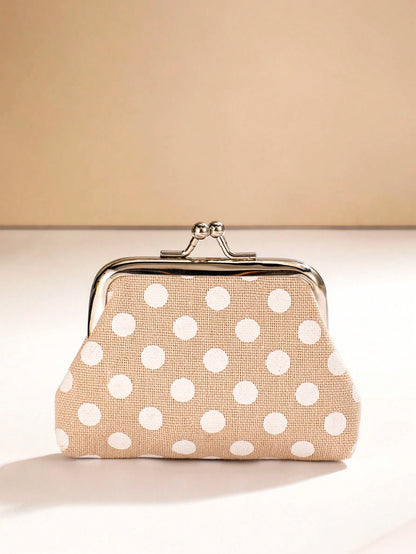 Polka Dot Pattern Women's Fashion Versatile Lightweight Wallet, Suitable For Anniversary, Birthday And Other Occasions, Also Suitable As A Gift For White-Collar Workers, Unisex, Mini Wallet, Coin Purs