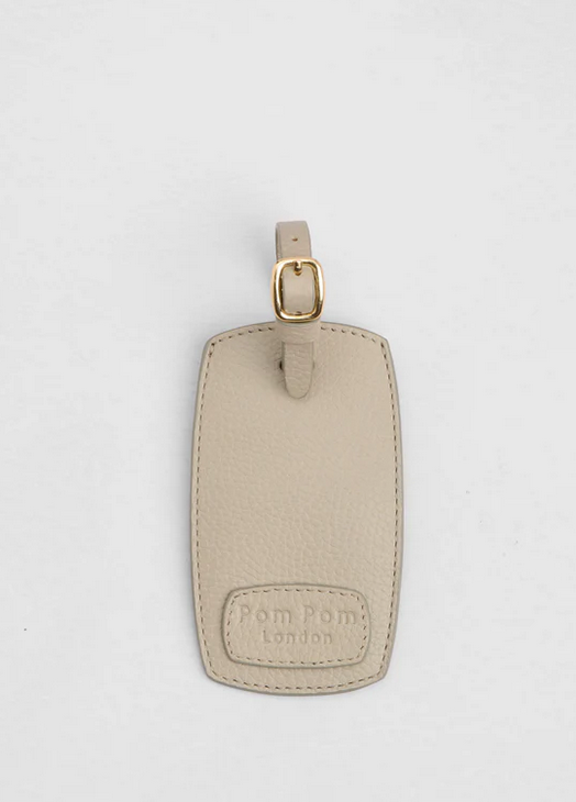 Pom Pom Luggage Tag Stone