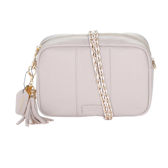 Pom Pom Strap Gold Chain Stone Weave