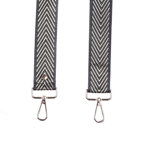 Pom Pom Strap Gold Herringbone