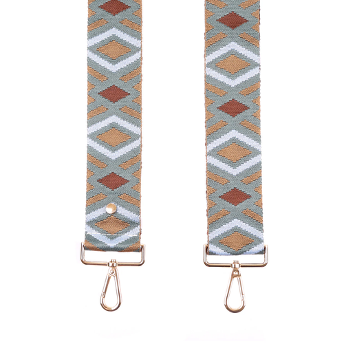 Pom Pom Strap Green and Maple Diamond