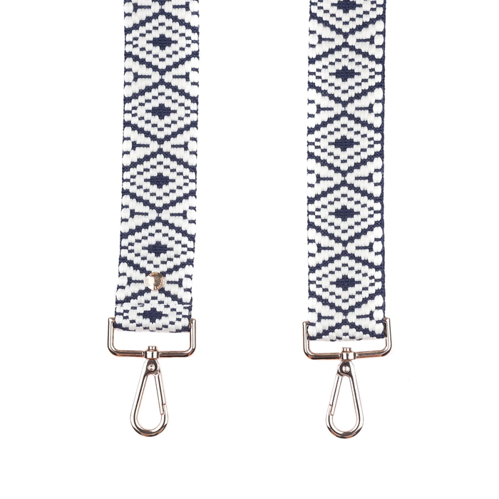 Pom Pom Strap Navy Aztec