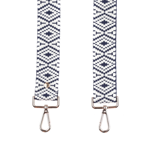 Pom Pom Strap Navy Aztec