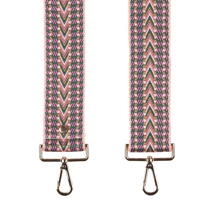 Pom Pom Strap Wood Rose Tribal