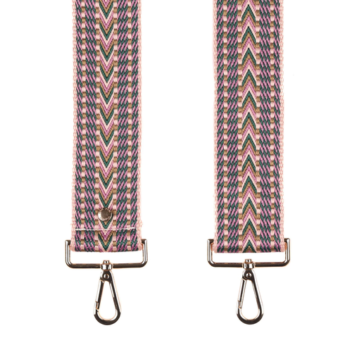 Pom Pom Strap Wood Rose Tribal