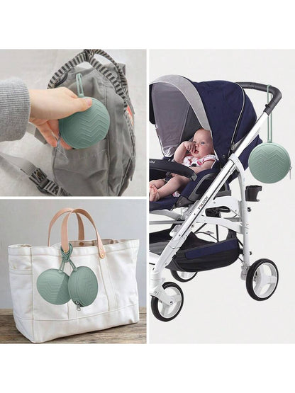 PopLittleOne 1pc Baby Silicone Pacifier Clip, Soft Silicone Pacifier Storage Box, Pacifier Protective Cover Bag, Newborn Accessories
