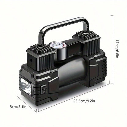 Portable Air Compressor CQ-023| Digital Display| Fast Inflation For Cars, Motorcycles & Bicycles| Sleek Metallic Design| Quick Charge Technology| Ideal For Travel & Roadside Emergencies, Air Comp
