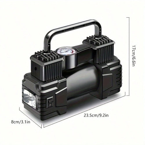 Portable Air Compressor CQ-023| Digital Display| Fast Inflation For Cars, Motorcycles & Bicycles| Sleek Metallic Design| Quick Charge Technology| Ideal For Travel & Roadside Emergencies, Air Comp