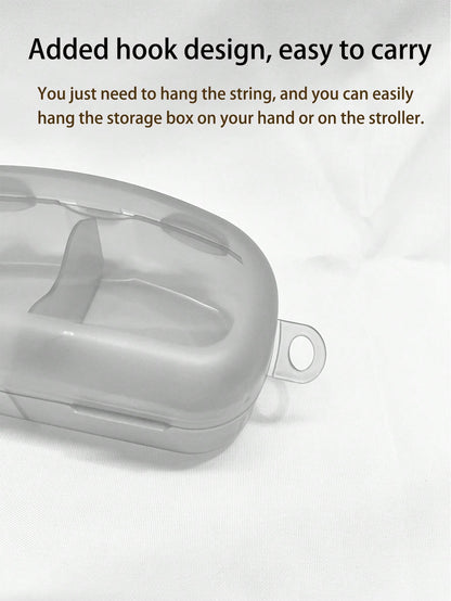 Portable Baby Pacifier Storage Box, Can Hold 2 Pacifiers For Replacement, Baby Pacifier Storage Box, Travel Pacifier Box