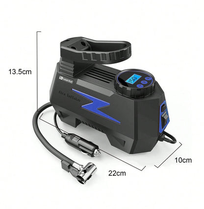 Portable Car Air Compressor Tire Inflator 12V, FADAKWALT Handheld Electric Air Pump With Digital Pressure Gauge & LED Light For Car, Motorcycle, Bicycle And Emergency Use