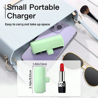 Portable Charger, Small 5500mAh 18W PD Fast Charging Power Bank With External Battery Pack, Mini Travel Charger Compatible With IPhone 14, 13, 12, 11, Pro, Max, XS, XR,, And- Green