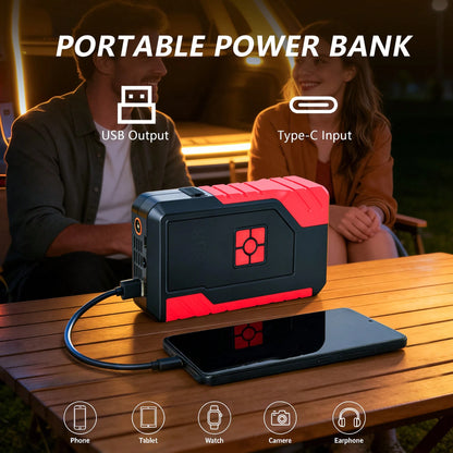 Portable Emergency Jump Starter, 14.8V Car Battery Charger, 10500mAh, Optional Air Pump Emergency Starter, Multiple Modes, Jump Starter Accessories & Tools, Equipped With USB Type-C And USB Output Por
