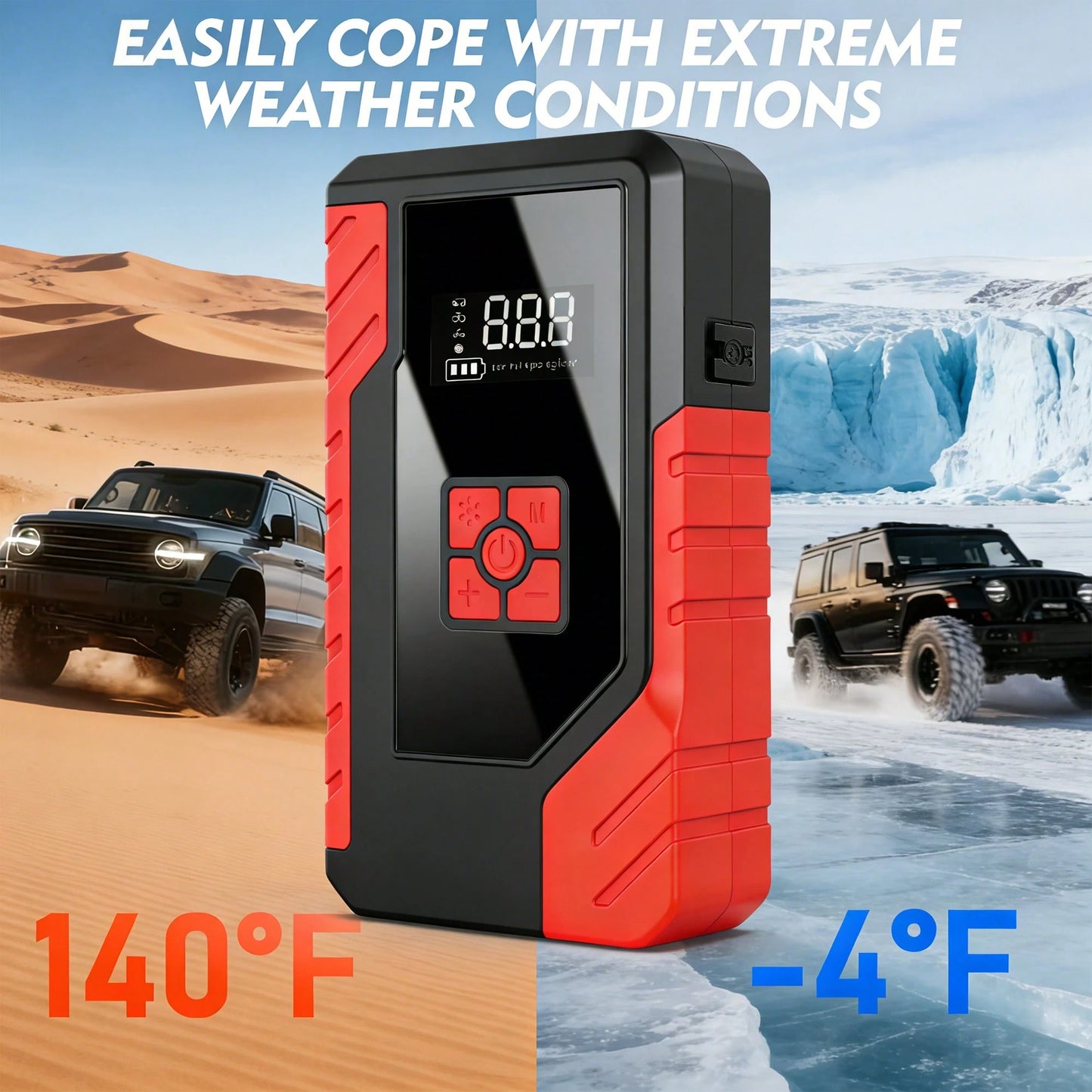 Portable Emergency Jump Starter, 14.8V Car Battery Charger, 10500mAh, Optional Air Pump Emergency Starter, Multiple Modes, Jump Starter Accessories & Tools, Equipped With USB Type-C And USB Output Por