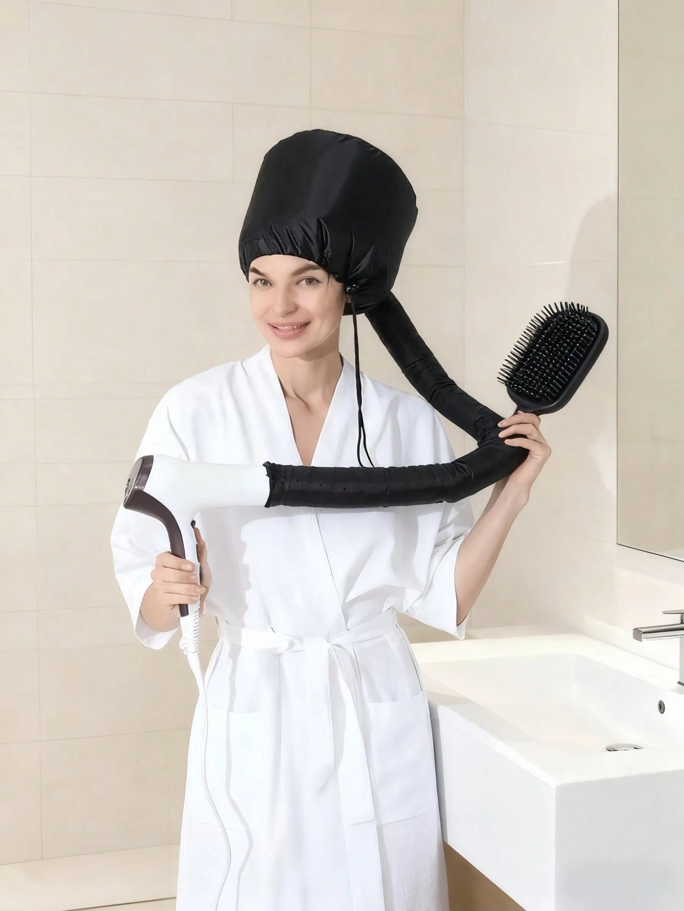 Portable Hair Bonnet Dryer Cap Slouchy Man Hair Dryerr Cap Quick Dry Hair Dryer Heating Set Oil Baking Cap Household Fast Dry Hair Home Bathroom Decor Fall Decor Hair Drying Towel Wrap