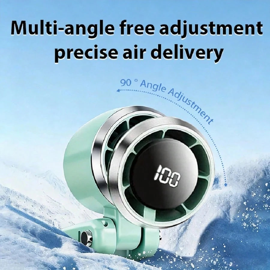Portable Handheld Turbo Fan- 5 Gear High Speed 5000mAh Rechargeable Mini Personal Hand Fan Blow Cold Air, Battery Operated Travel Essentials, Beach Vacation, Gifts For Women, Men