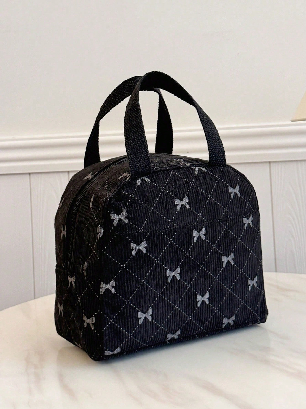 Portable Insulated Lunch Bag; Cute Thick Lunch Fruit Bag Suitable For Students; Bow Pattern Lunch Bag. Large Capacity Lunch Box Cooler Bag, Unisex, Suitable For Picnics, School, Women's Gifts, Camping