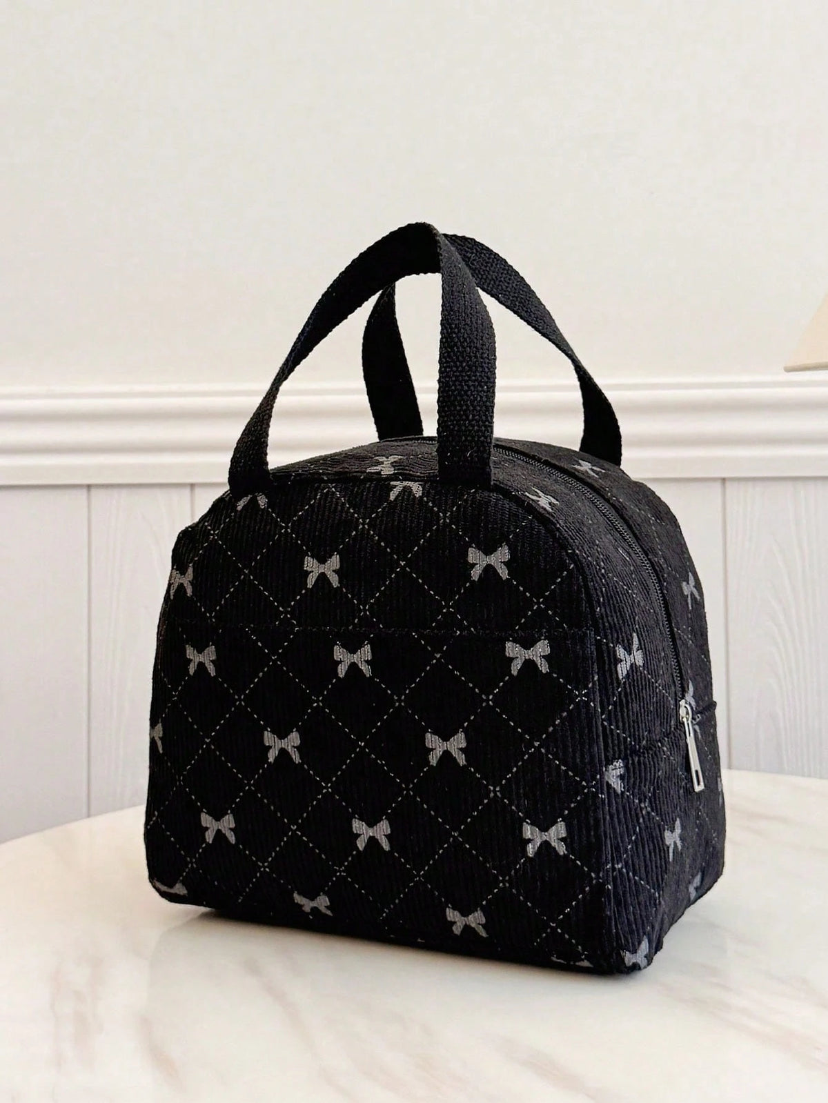 Portable Insulated Lunch Bag; Cute Thick Lunch Fruit Bag Suitable For Students; Bow Pattern Lunch Bag. Large Capacity Lunch Box Cooler Bag, Unisex, Suitable For Picnics, School, Women's Gifts, Camping