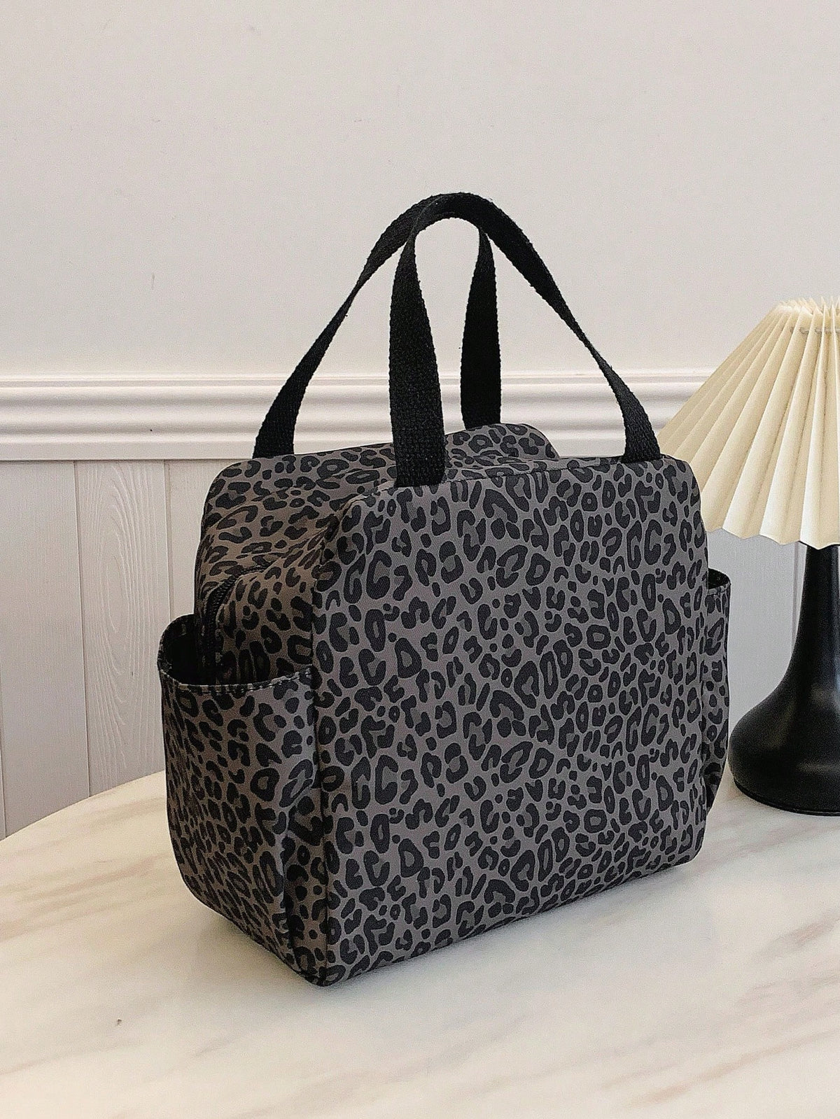 Portable Lunch Bag Insulated Bento Box Dinner Thermal Bag Student Thickened Cute Leopard Print Fruit Pattern Lunch Bag, Lunch Bags For Woman