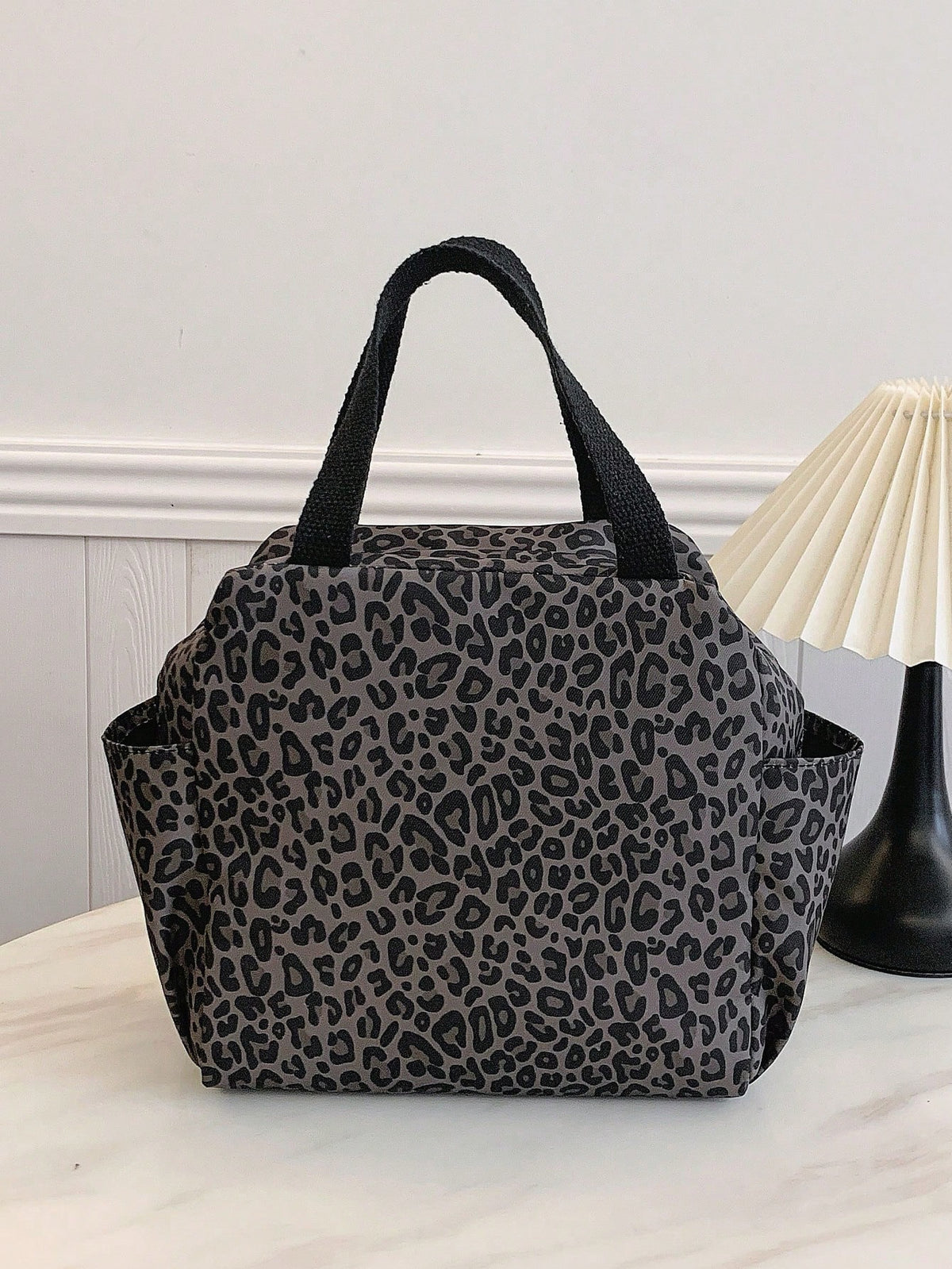 Portable Lunch Bag Insulated Bento Box Dinner Thermal Bag Student Thickened Cute Leopard Print Fruit Pattern Lunch Bag, Lunch Bags For Woman