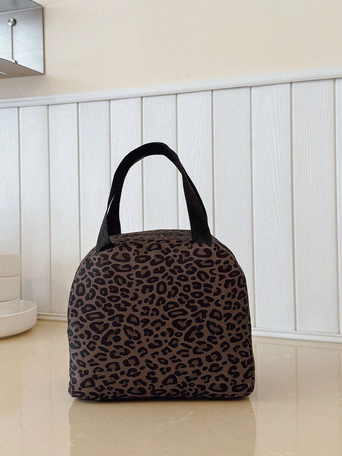 Portable Lunch Bag, Thermal Lunch Box, Bento Bag, Dinner Insulated Bag, Thickened Cute Lunch Fruit Bag For Students, Pink Leopard Print & Floral Lunch Bag, Women Insulated Cooler Bag, Autumn/Winter Fa