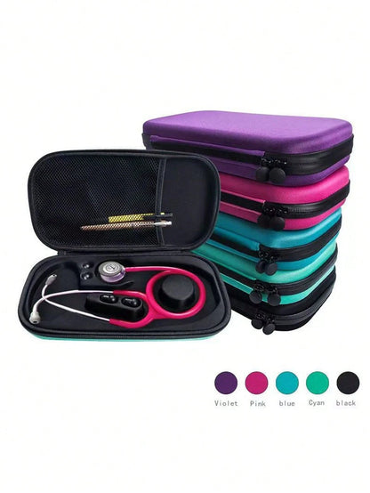Portable Medical Bag First Aid Box Storage Case, EVA Stethoscope Storage Box With Handle, Hard Carrying Case, Stethoscope Cloth Bag, Home Anti-Drop EVA First Aid Kit, Hard Stethoscope Case