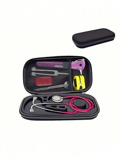 Portable Medical Bag First Aid Box Storage Case, EVA Stethoscope Storage Box With Handle, Hard Carrying Case, Stethoscope Cloth Bag, Home Anti-Drop EVA First Aid Kit, Hard Stethoscope Case