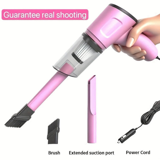 Portable Mini Handheld Car Vacuum Cleaner- Strong Suction, Dry & Wet Cleaning, Pink & Cute,Multifunctional For Pet Hair, Cat Hair (Super Power)Pink Cute Girl