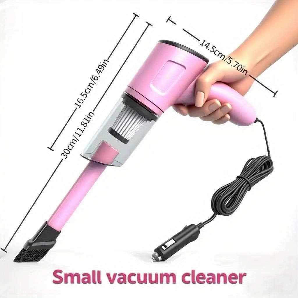 Portable Mini Handheld Car Vacuum Cleaner- Strong Suction, Dry & Wet Cleaning, Pink & Cute,Multifunctional For Pet Hair, Cat Hair (Super Power)Pink Cute Girl