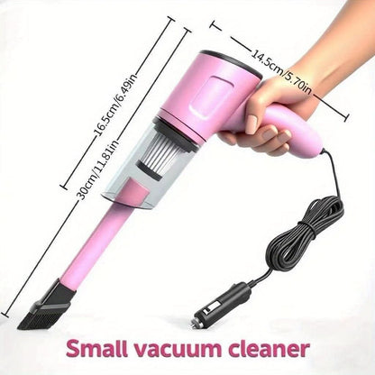 Portable Mini Handheld Car Vacuum Cleaner- Strong Suction, Dry & Wet Cleaning, Pink & Cute,Multifunctional For Pet Hair, Cat Hair (Super Power)Pink Cute Girl