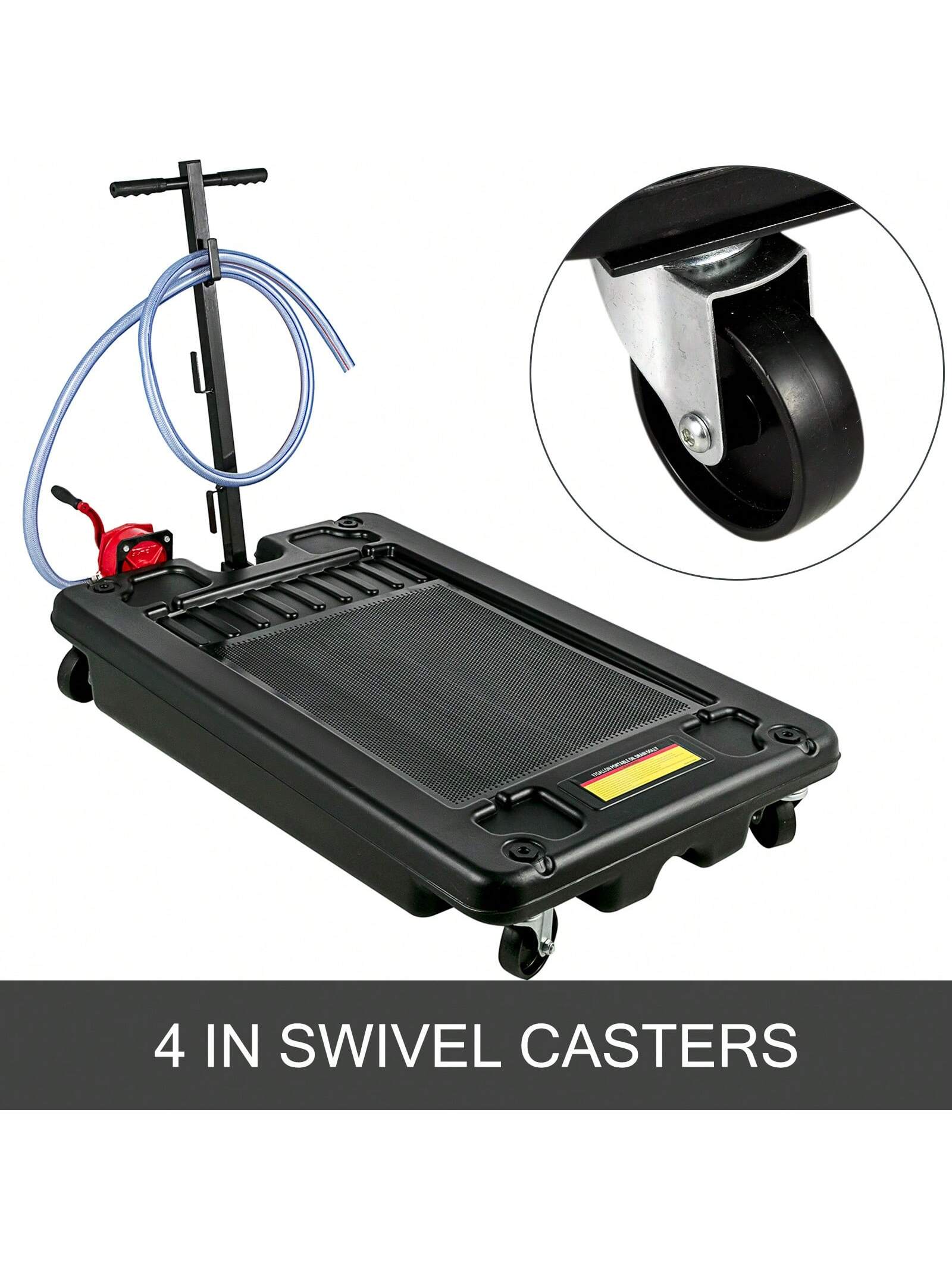 Portable Oil Drain Pan Oil Drain Tank, 57-95L Low Profile Oil Drain Pan, Large Capacity Oil Change Pan, Foldable Hand, With Pump, Hose, Swivel Casters Wheels For Car, SUV, Trucks Oil Draining
