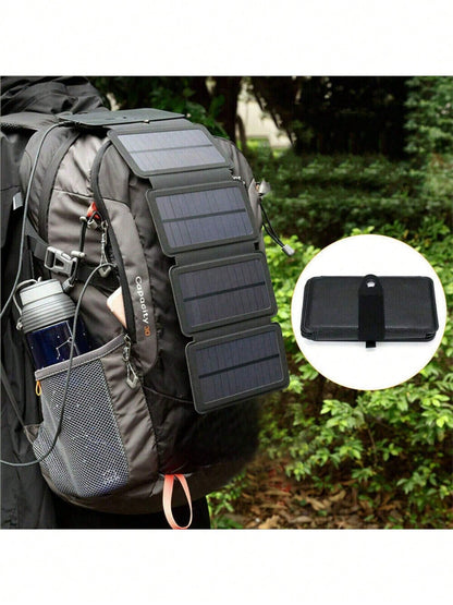 Portable Solar Panel, Foldable Solar Charger Portable Solar Power Bank Mobile Phone Charger Panel Waterproof Camping