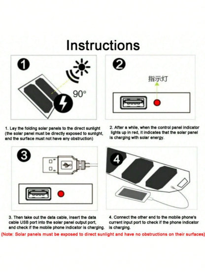 Portable Solar Panel, Foldable Solar Charger Portable Solar Power Bank Mobile Phone Charger Panel Waterproof Camping