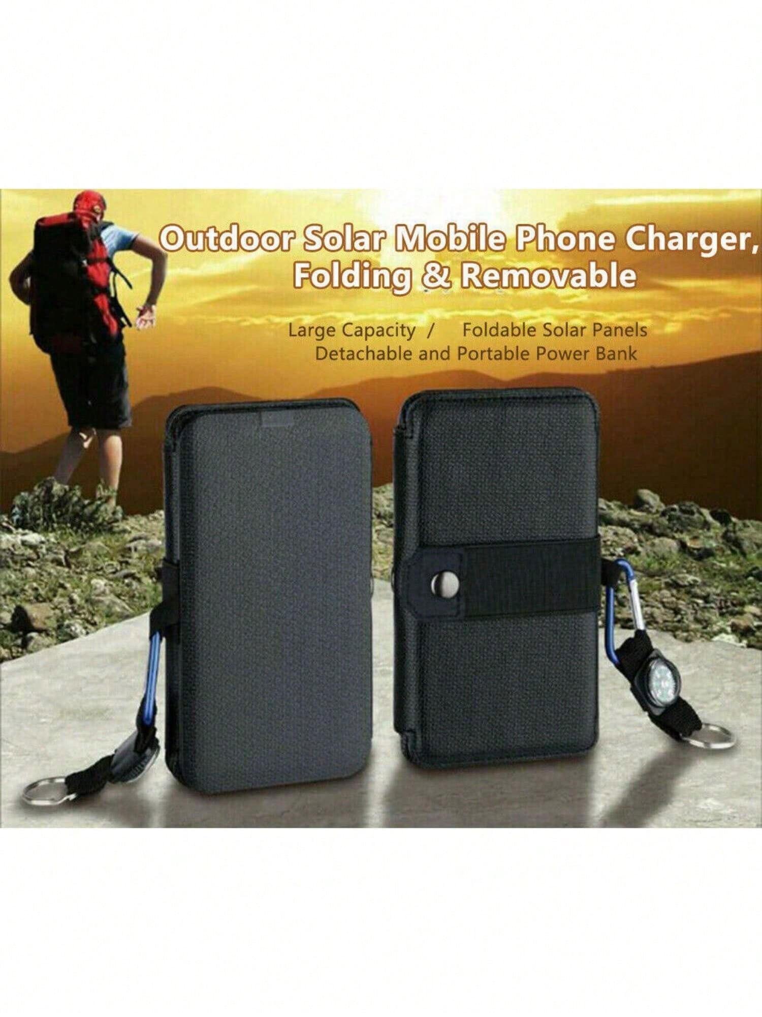 Portable Solar Panel, Foldable Solar Charger Portable Solar Power Bank Mobile Phone Charger Panel Waterproof Camping