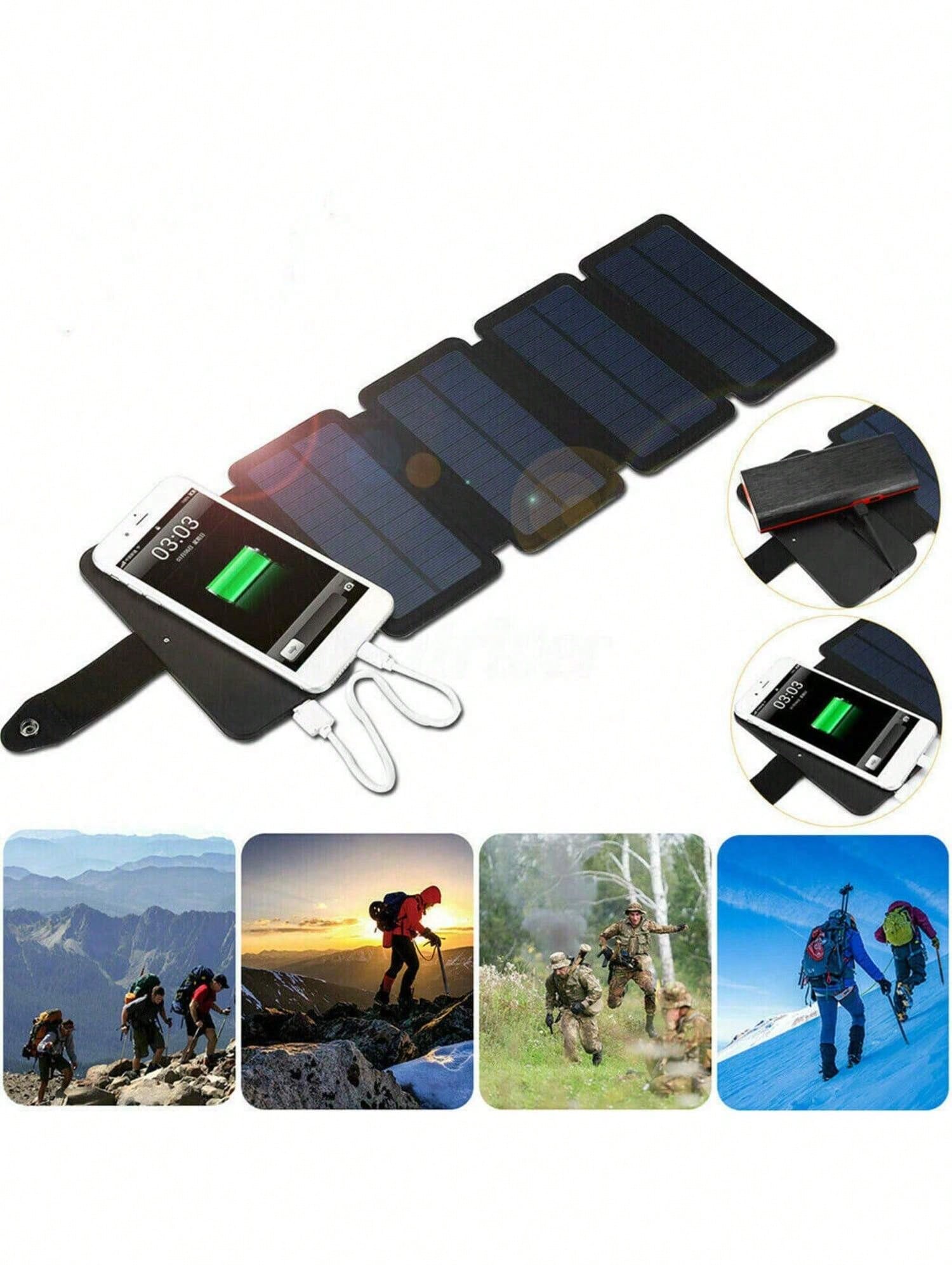 Portable Solar Panel, Foldable Solar Charger Portable Solar Power Bank Mobile Phone Charger Panel Waterproof Camping