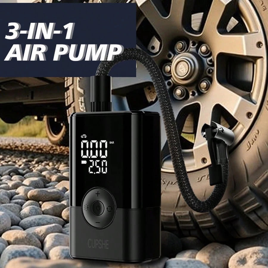 Portable Tire Air Pump, Digital Display Air Compressor, Wireless Handheld Air Pump, With Rechargeable Battery, Cordless Design, Suitable For Cars, Motorcycles, Bicycles, Balls, Ideal Gift For Hallowee