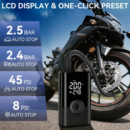 Portable Tire Air Pump, Digital Display Air Compressor, Wireless Handheld Air Pump, With Rechargeable Battery, Cordless Design, Suitable For Cars, Motorcycles, Bicycles, Balls, Ideal Gift For Hallowee