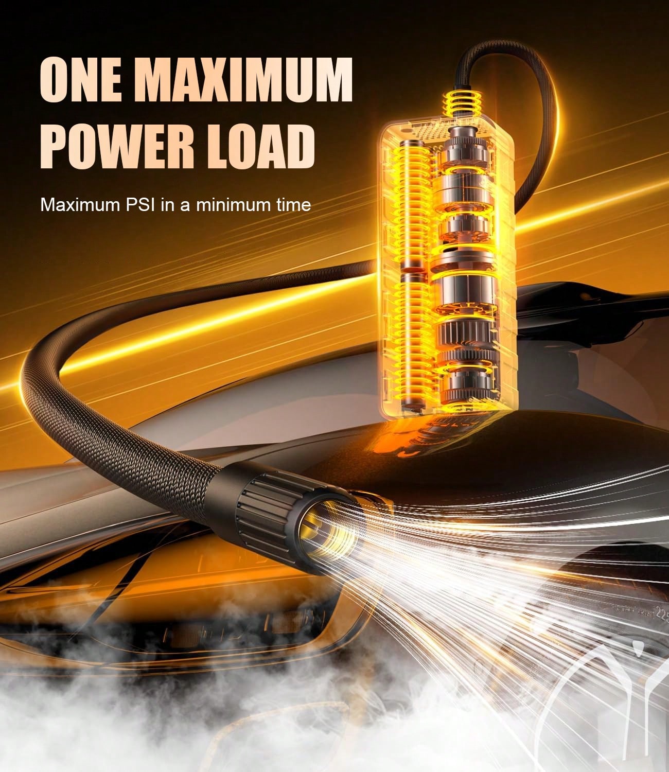 Portable Tire Inflator Air Compressor, Quick Wireless Air Pump, With Digital Display Screen, LED Light, USB Charging, Includes Multi-Function Nozzle Adapter, Lithium Battery, Suitable For Car, Motorcy