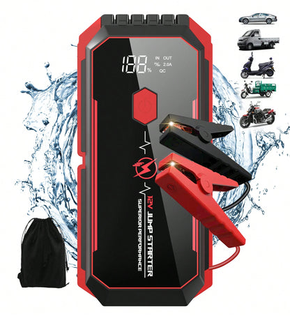 Portable Tire Inflator Air Compressor, Quick Wireless Air Pump, With Digital Display Screen, LED Light, USB Charging, Includes Multi-Function Nozzle Adapter, Lithium Battery, Suitable For Car, Motorcy