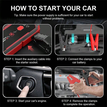 Portable Tire Inflator Air Compressor, Quick Wireless Air Pump, With Digital Display Screen, LED Light, USB Charging, Includes Multi-Function Nozzle Adapter, Lithium Battery, Suitable For Car, Motorcy