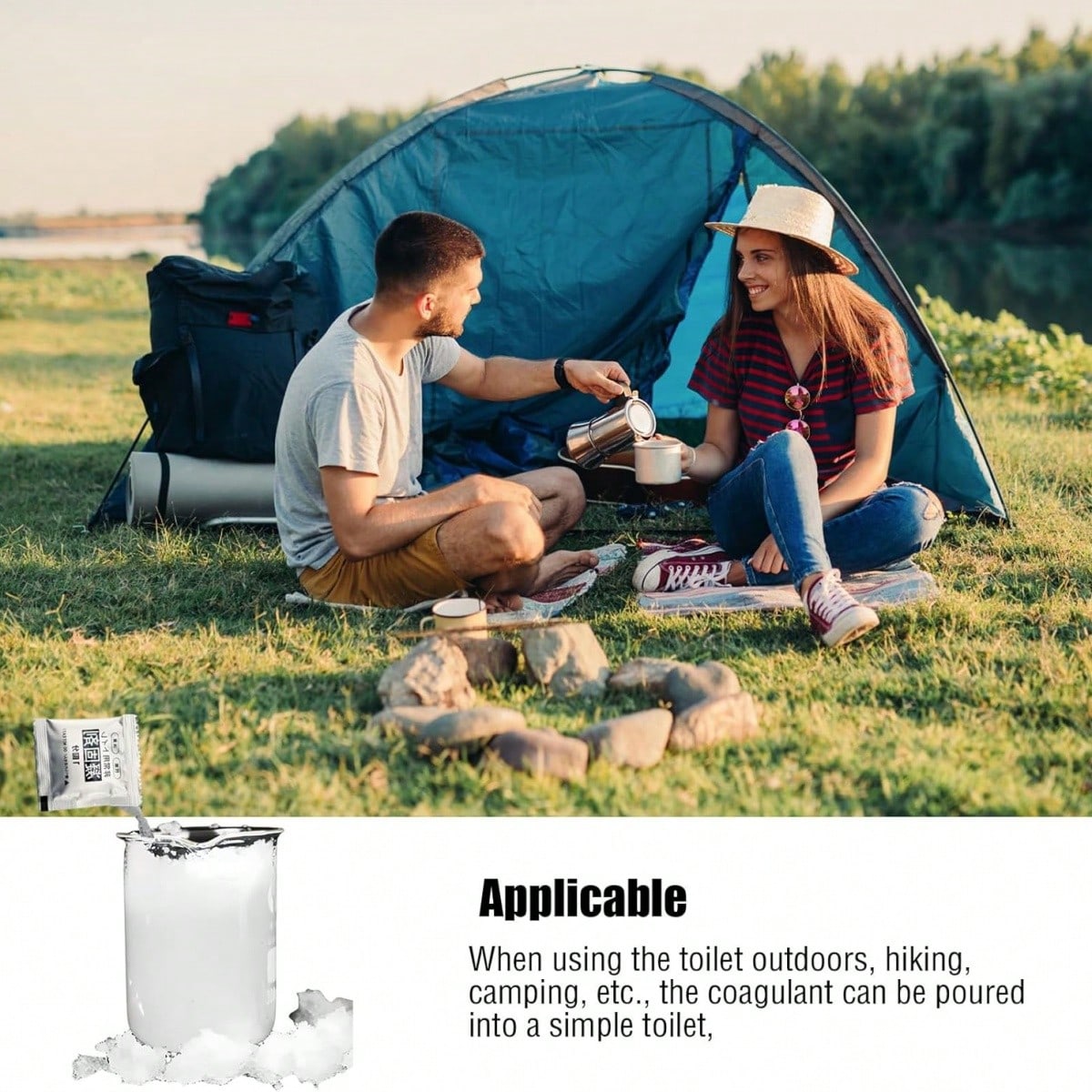 Portable Toilet Gel Packs And Camping Toilet Bags- Odorless, Leak-Proof, Suitable For Camping, Hiking, And Outdoor Adventures- Ideal For Potty Liners And Portable Toilet Solidifiers