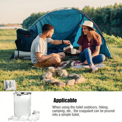 Portable Toilet Gel Packs And Camping Toilet Bags- Odorless, Leak-Proof, Suitable For Camping, Hiking, And Outdoor Adventures- Ideal For Potty Liners And Portable Toilet Solidifiers