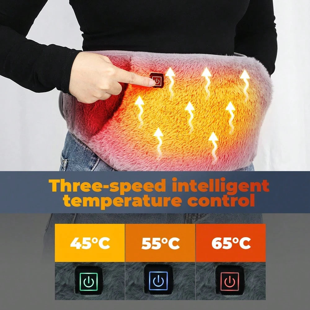 Portable Uterus Warming Belt, USB Plug-In Electric Waist Warmer, Can Warm Hands, 3 Temperature Settings, Fast Heating, Machine Washable, Suitable For Women's Special Period, Perfect Gift. Crystal Velv